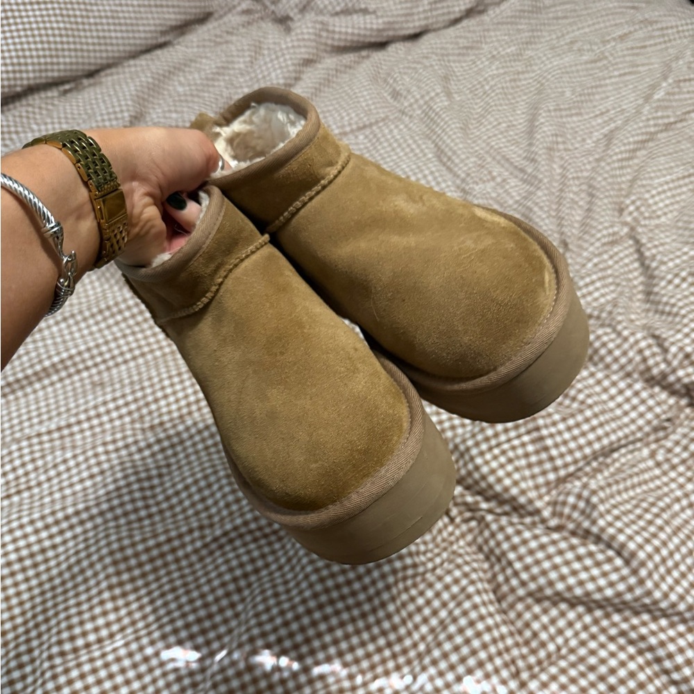 Ultra mini platform in chestnut